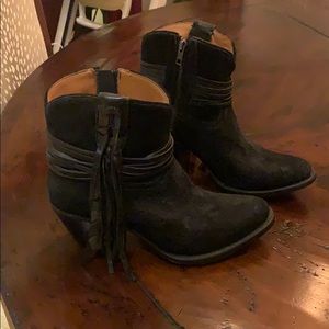 Lucchese Black Suede Booties